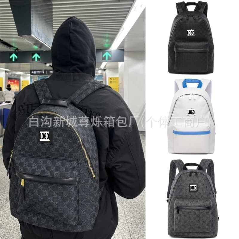 New school bag Feiren 23 checkerboard old flower travel men and women outdoor student casual computer backpack aj backpack
