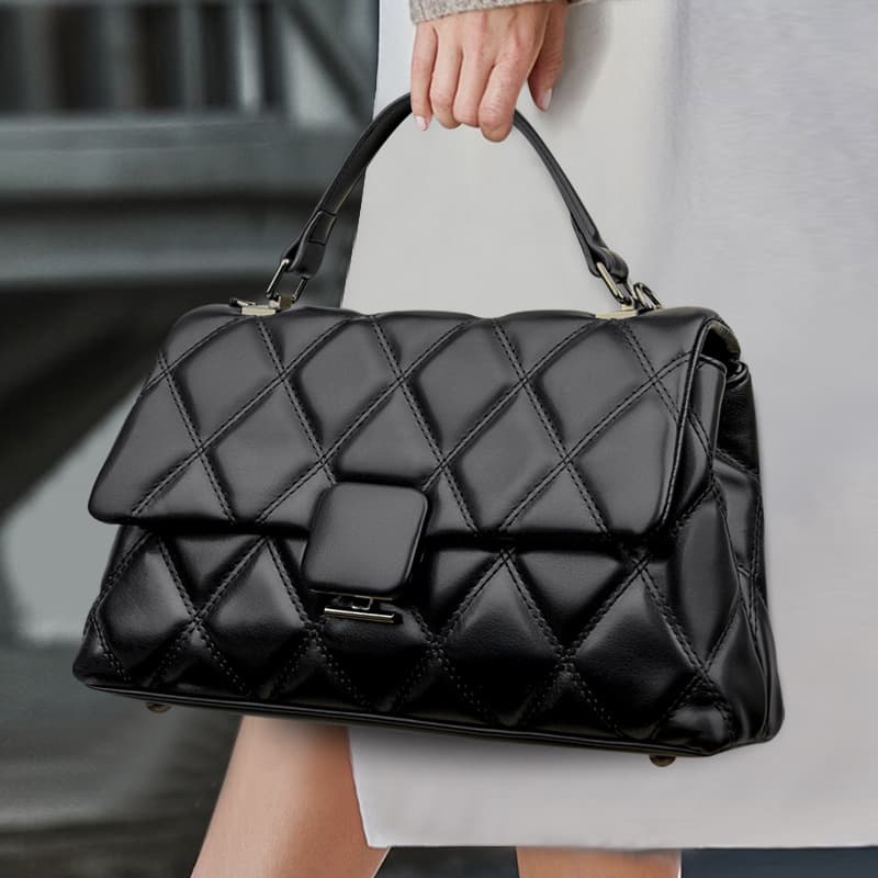 2025 New Diamond Quilted Crossbody Bag for Women, Fashionable Casual Shoulder Bag, Simple Soft Leather Handbag, Stylish Women's Bag