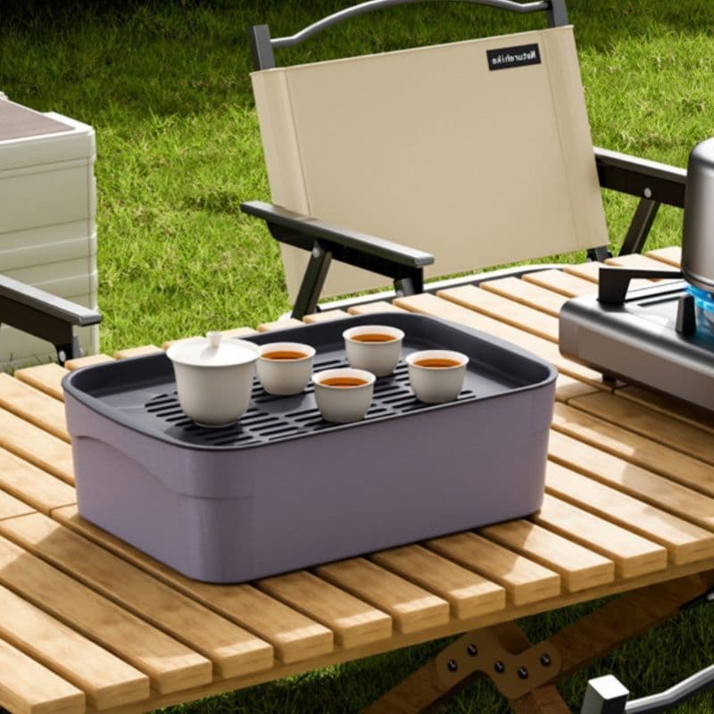 Plastic Kung Fu Tea Set Tray, Portable Outdoor Travel Tea Tray, Car Tea Tray, Multifunctional Lightweight Tea Tray