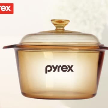 Corning PYREX Belle Crystal Transparent Pot Glass Pot Amber Pot Transparent Glass Soup Pot