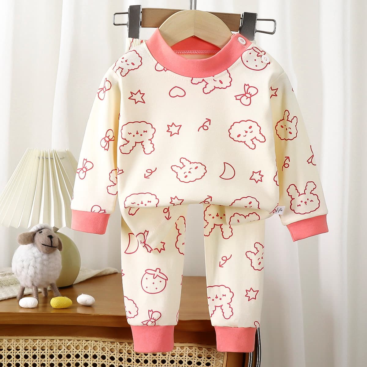 Children's Spring/Autumn Cotton Underwear Set, Boys and Girls Long Sleeve Top and Bottom Pajamas, Homewear Wholesale