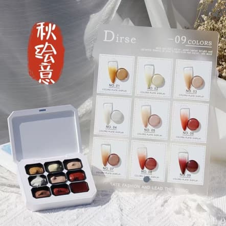 Jiugong grid pat glue manicure flash solid fairy powder paste painted moonlight pink fairy pat glue nail decoration