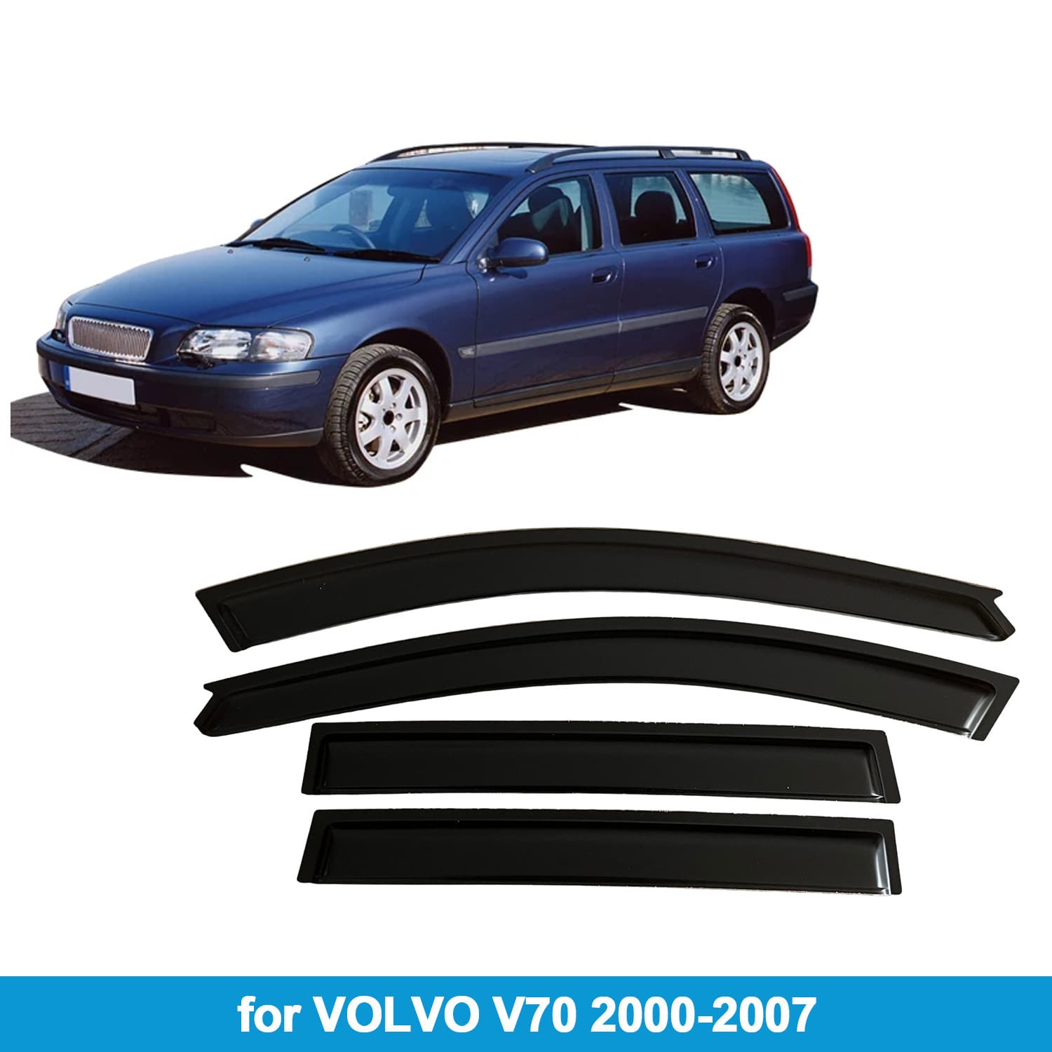 Suitable for Volvo Volvo V70 2000-2007 sunny and rainy shield side window deflector rain brow thickened and transparent