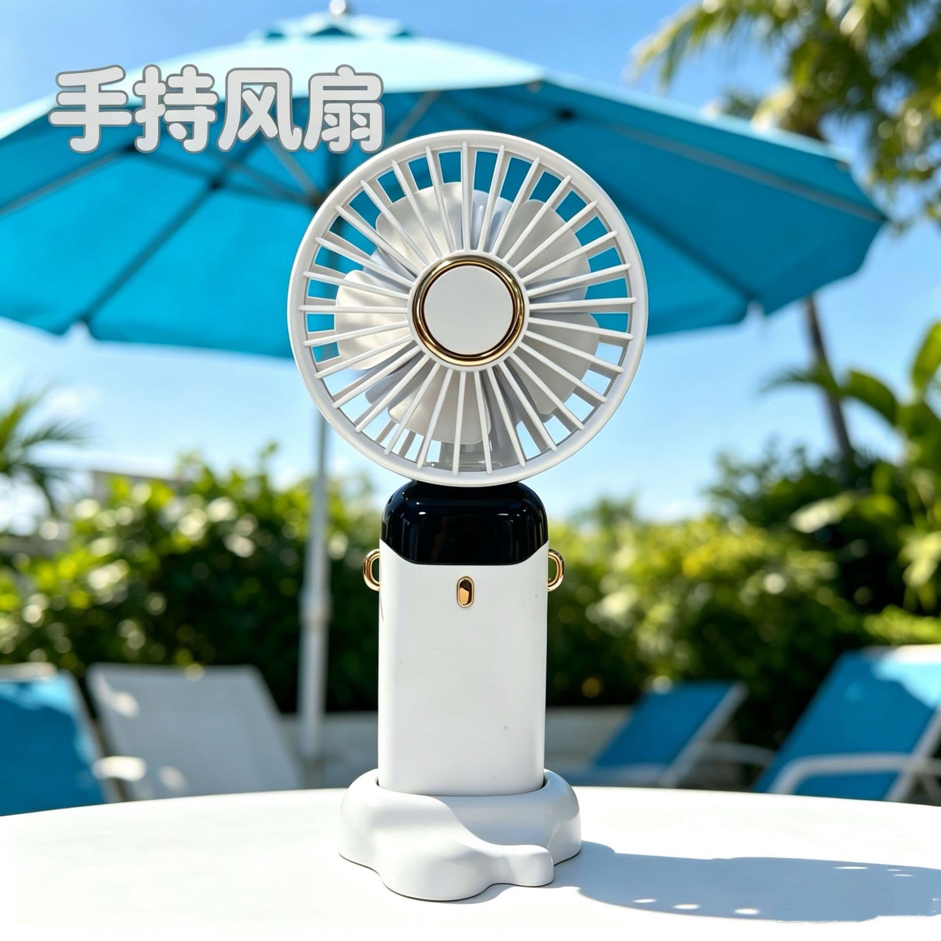 Portable Mini Handheld Fan Foldable New Digital Display Rechargeable Handheld Fan Cross-border Handheld Fan