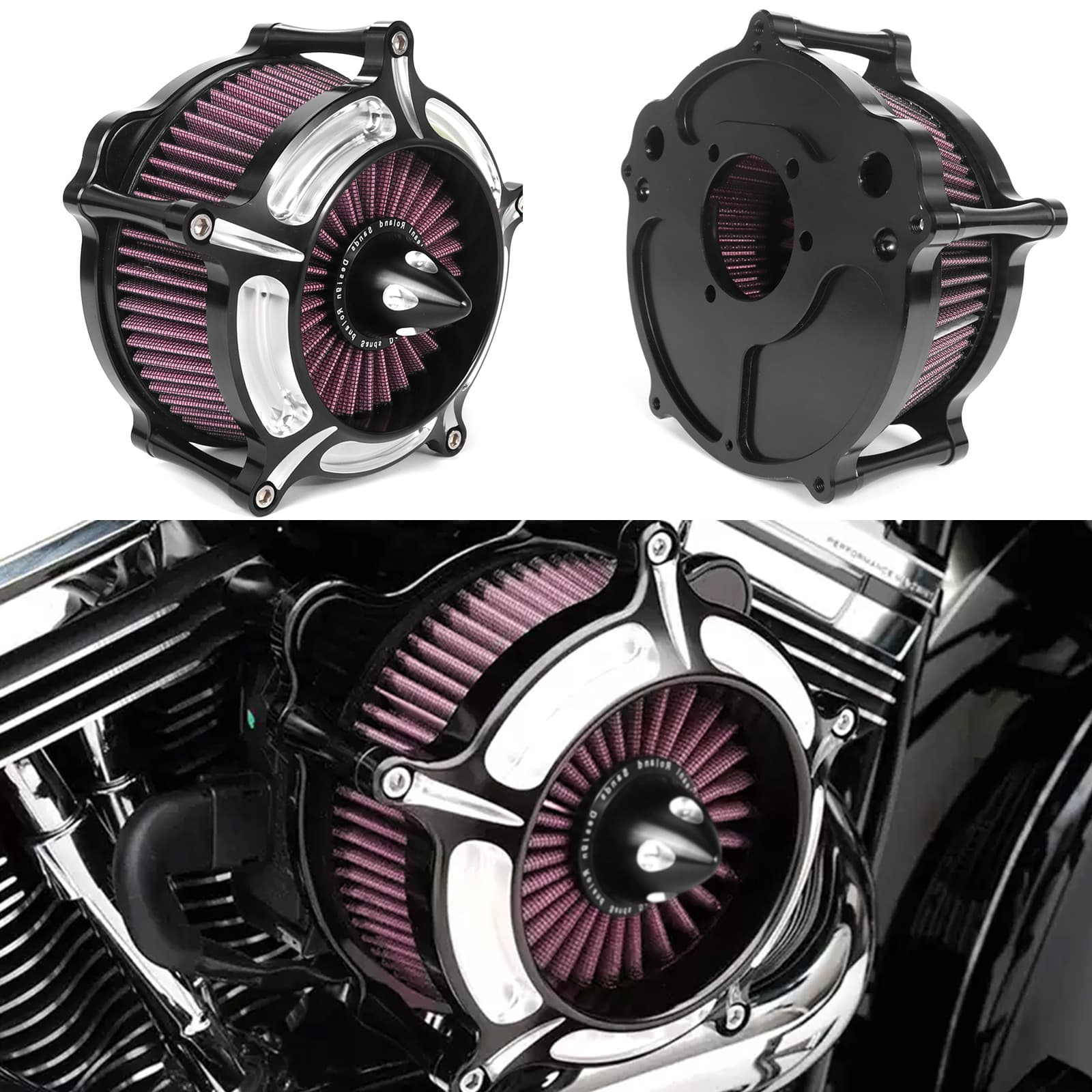 Universal Air Cleaner Pointed Large Filter for Harley XL883 Sportster Motorcycle