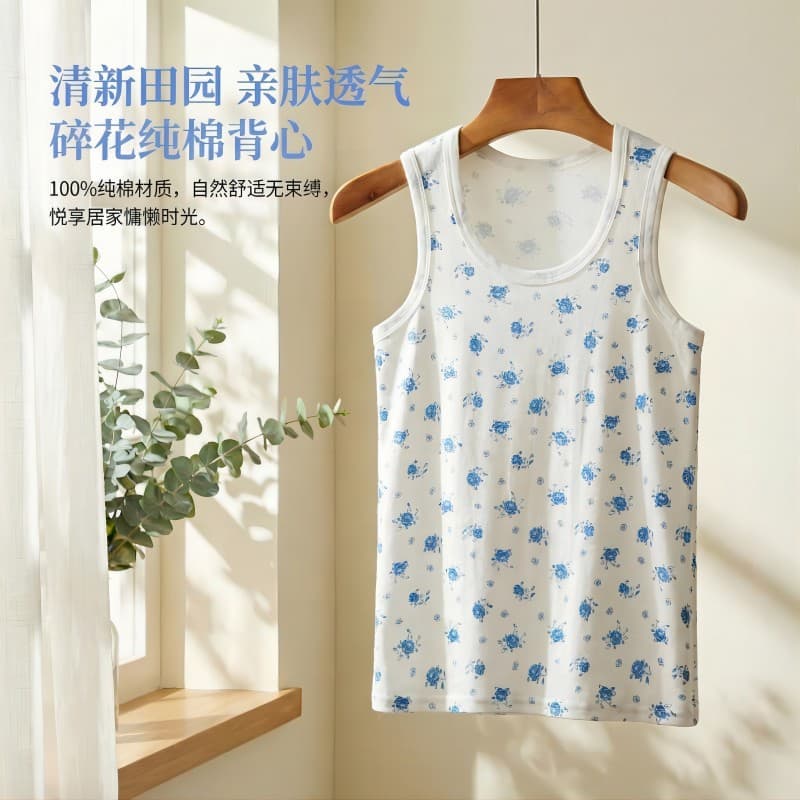 Elderly Women's Pure Cotton Vest 100% Cotton Plus Size Loose Grandma Soft Undershirt Thin Base Layer