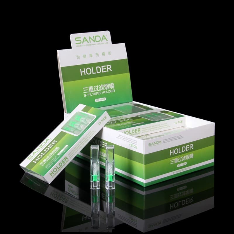 SANDA Cigarette Holder SD-156A Double Filter Disposable One-Time Cigarette Holder Filter 120-Pack Smoke Purification