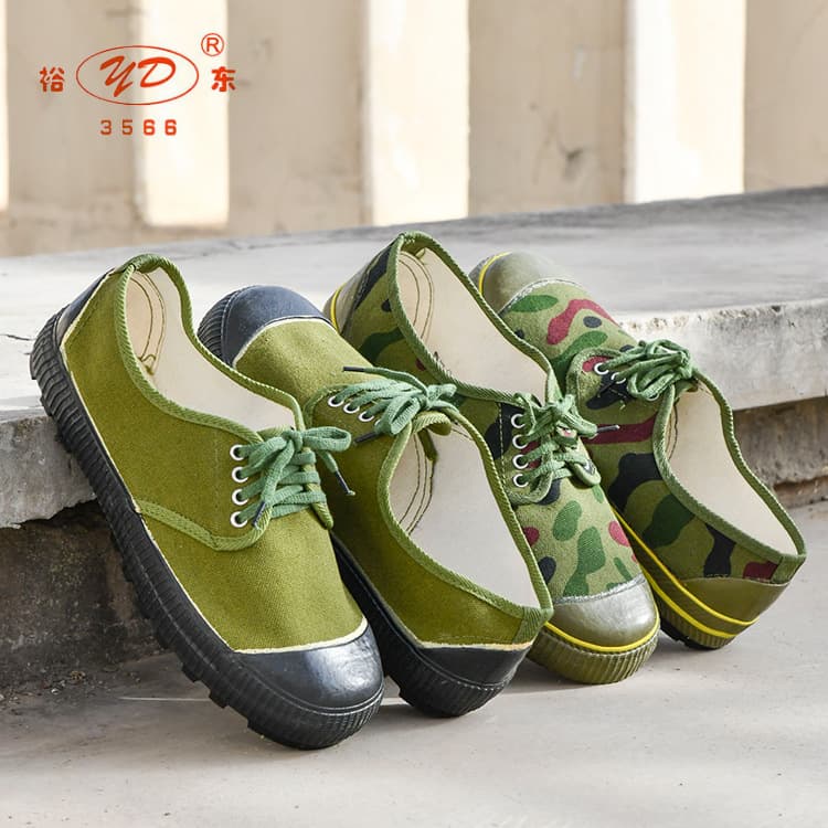 Yudong 3566 Anti-Slip Sole Liberation Shoes Student Military Training Shoes Vulcanized Rubber Shoes Camouflage Canvas Shoes