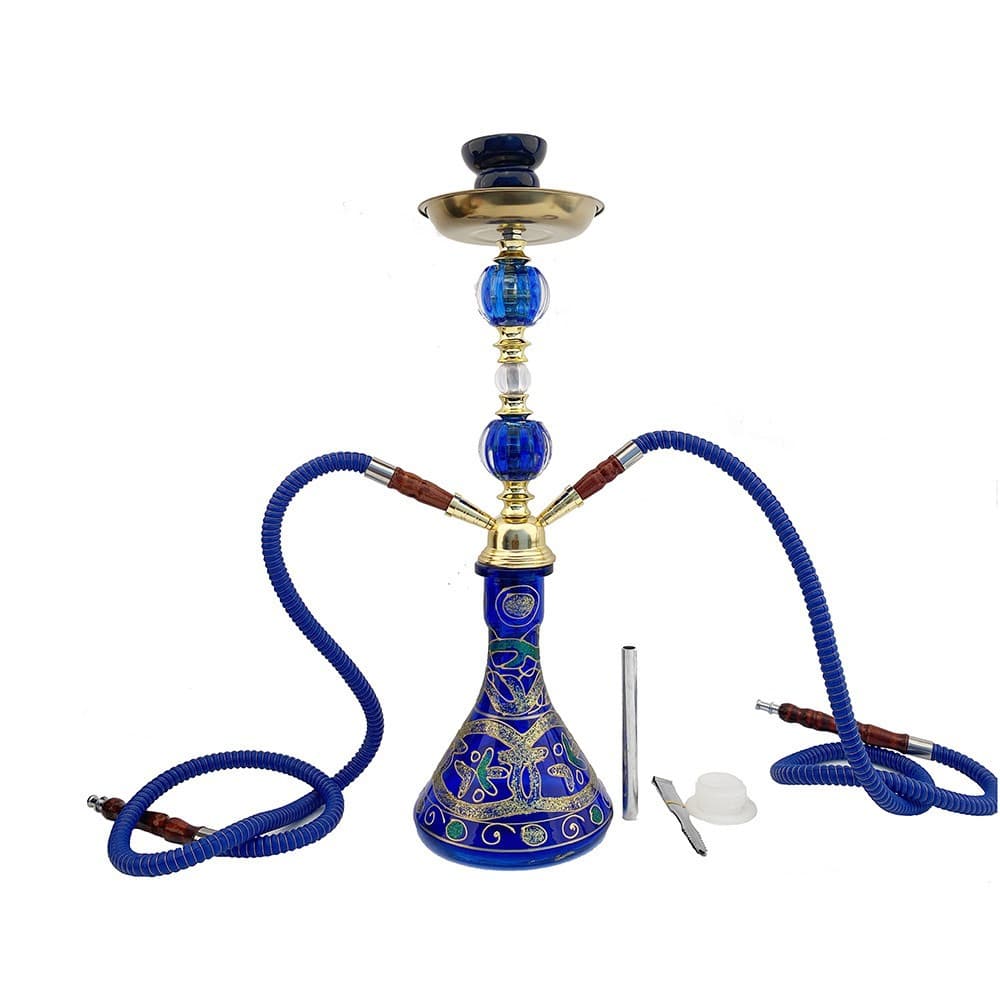 Full Set Arabic Hookah for Bar, Double/Four-Person Hookah, Medium Glass Smoking Accessories, Shisha Pipe