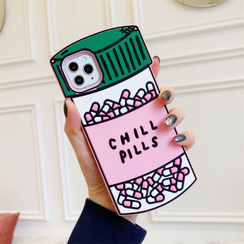 Love Potion Case for iPhone 13 17 Phone Case iPhone 16 Calm Pill 15 Protective Cover 14 Medicine Bottle