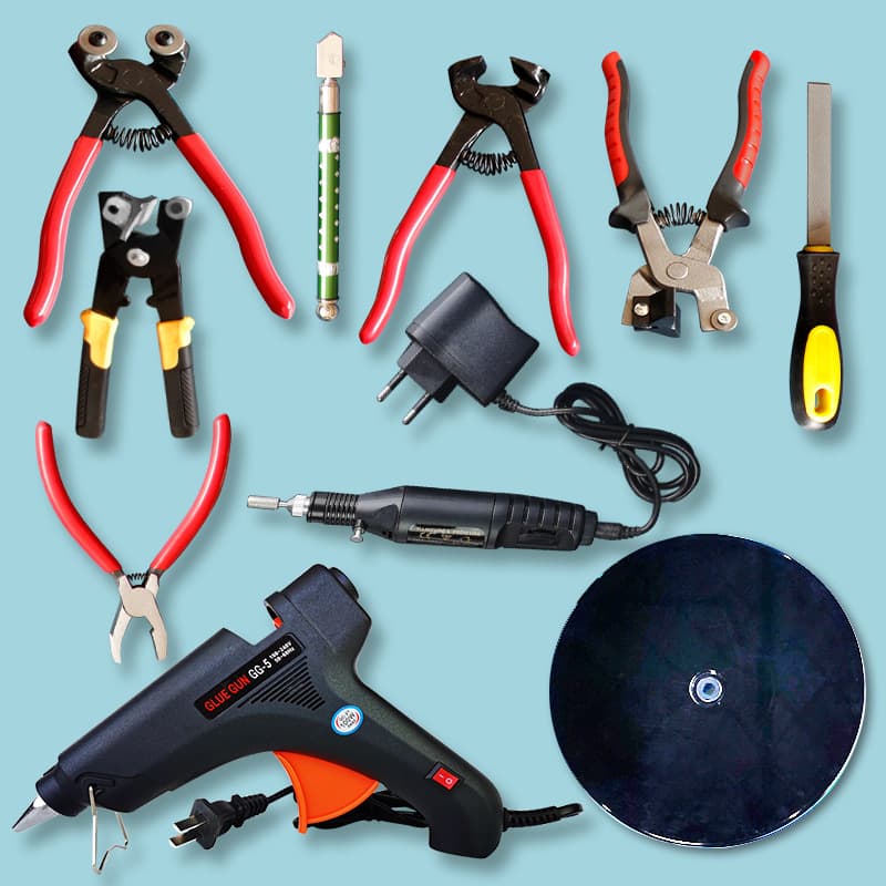 DIY Mosaic Scissors Set Round Mouth Stone Electric Grinder Glass Cutter Tile Nippers Wire Cutting Pliers