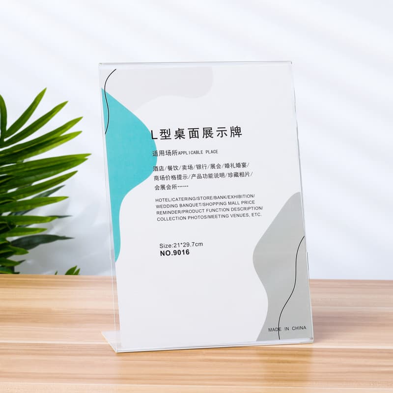 Acrylic desk sign stand A4 A5 desktop tabletop front menu price list display board product advertisement board