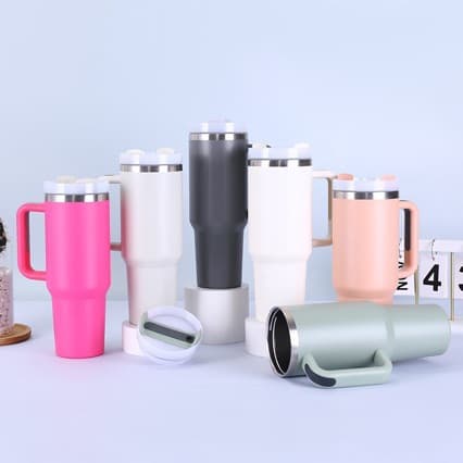 Cross-border Exclusive 304 Stainless Steel Insulated Cup 2nd Generation Large Capacity 40oz Car Cup with Handle Ice Tumbler