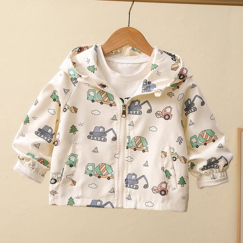 Baby Spring and Autumn New Jacket Boys Late Spring Early Fall Infant Windproof Jacket Cartoon Top Thin Jacket