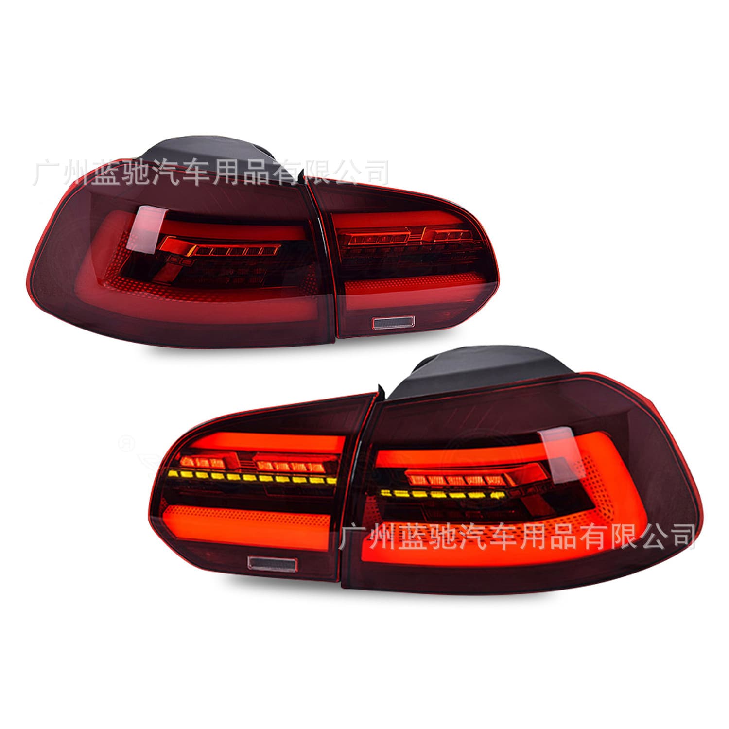 Tail Light Assembly for 2009-2013 Volkswagen Golf 6 GTI, Upgrade to Golf 8 Style LED Running Light, Flowing Turn Signal