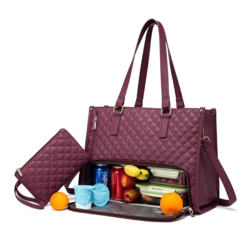 New product 2-in-1 handbag lunch bag combination bag large insulated lunch box women's cross-body computer bag spring bag tote