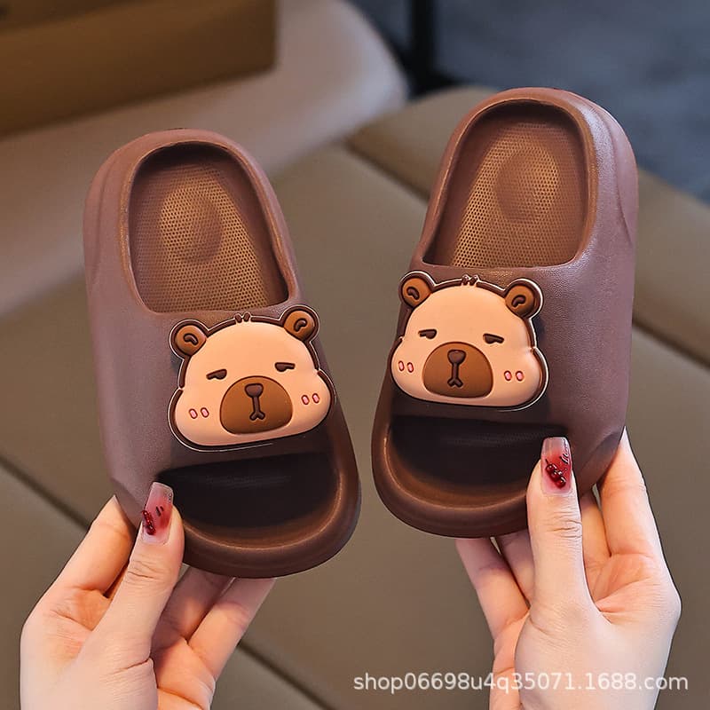 EVA Slippers Capybara Baby Home Sandals Kids Cartoon Style Wear-resistant Non-slip Lightweight Cute
