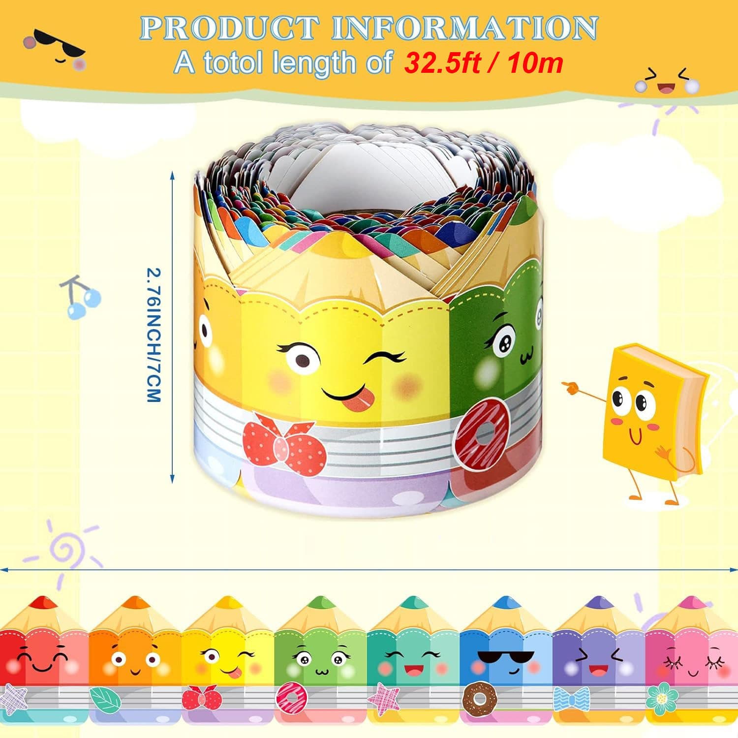 10 meters/roll pencil blackboard stickers decorative room border stickers handmade crafts decorative stickers