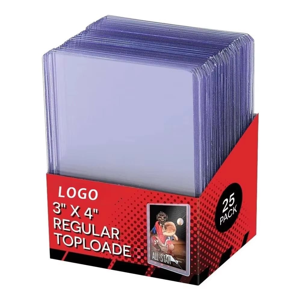 35PT Card Holder Set 3X4 Baseball Card Holder Set Pokemon Yu-Gi-Oh Ultraman Transparent Hard Card Cover Neutral Minimalist Style