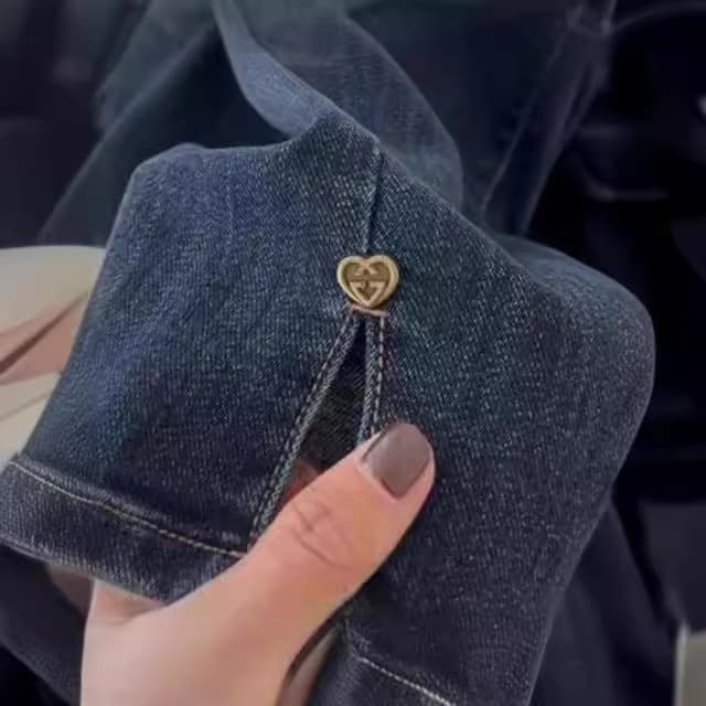 High-Waist Loose-Fit Jeans for Women, Pear-Shaped Petite Friendly, Spring/Summer Stretch Denim with Side Slits, Artistic Retro Style