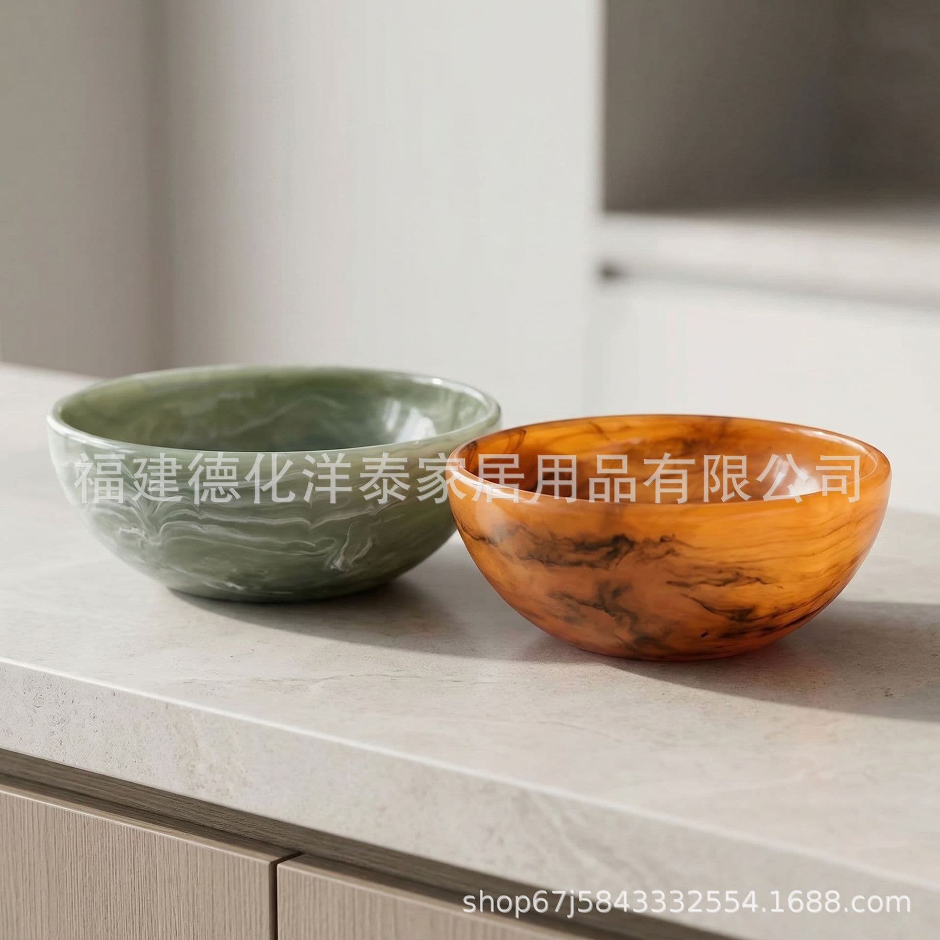 Export Transparent Resin Salad Bowl Cross-Border Best-Selling Large Capacity Vegetable Fruit Serving Bowl Mixing Bowl Set