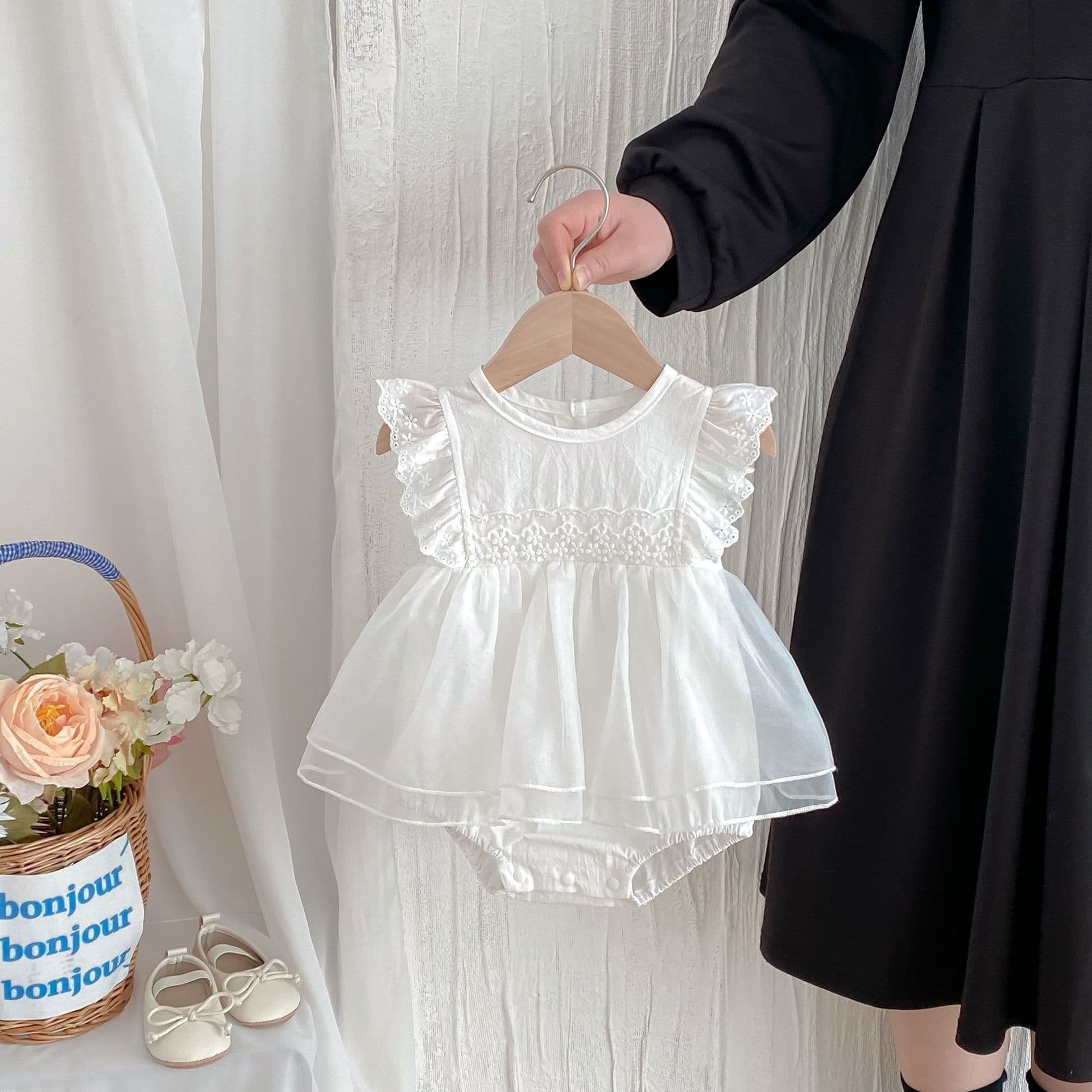 2025 Baby Girl Dress Romper Summer Korean Style Kids Clothing for 1 Month 1 Year Old Lace Princess Sweet Crawling Suit