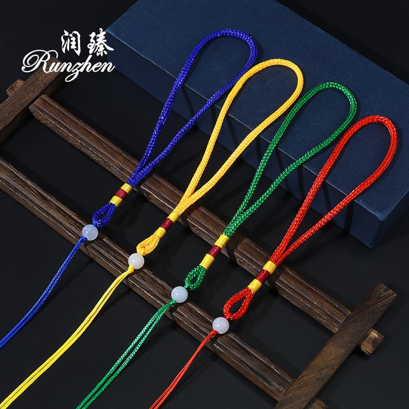 Hand-held rope with jade beads, DIY handmade cultural and artistic hanging rope, sachet, pendant, bracelet, jade ornament