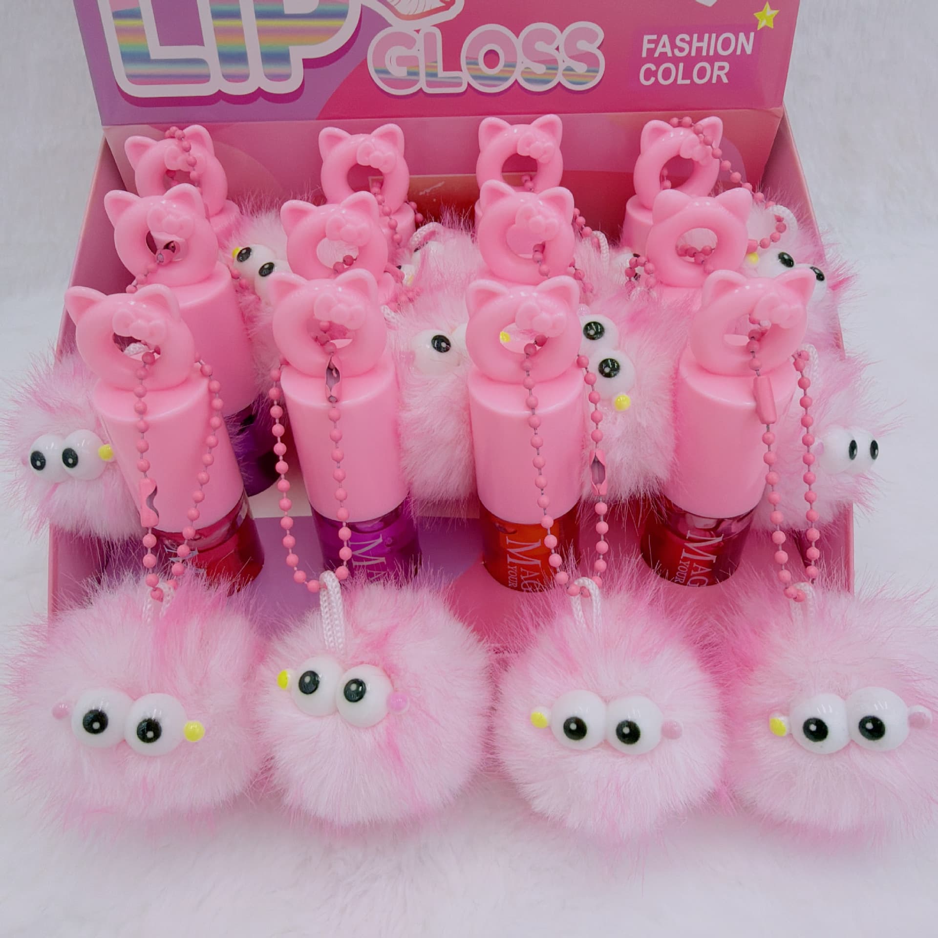 Cake-shaped pearlescent color-changing lip gloss