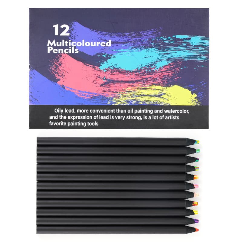 Cross-border oil-based colored lead 12 colors professional painting art colored lead student hand-painted colored pencil set