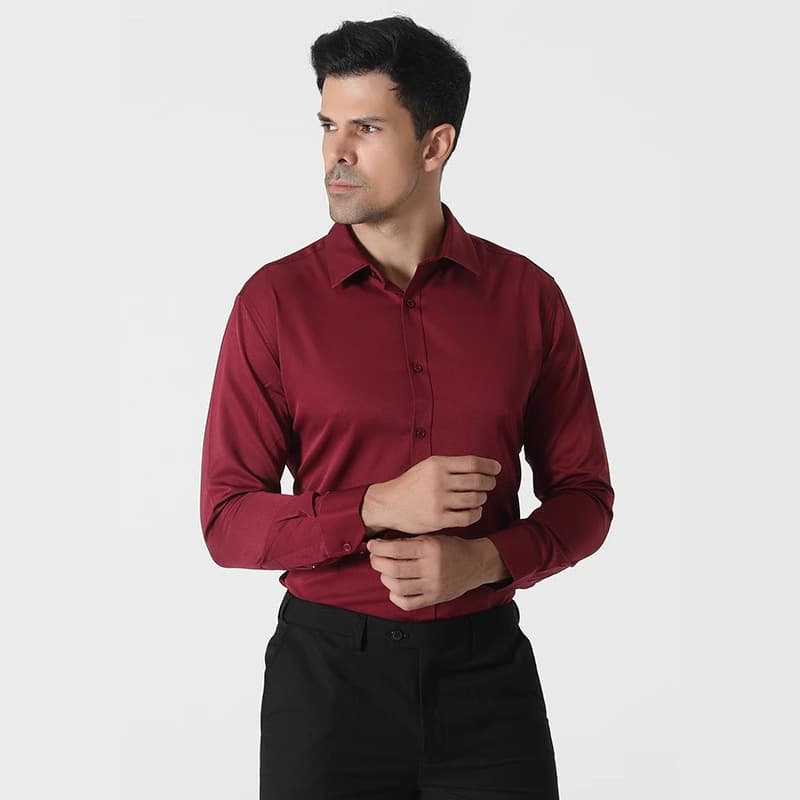 New Hot Sale Of The Season Men's Casual Long Sleeve Shirt Workwear Business Formal Solid Color Shirt Comfortable Breathable Men's