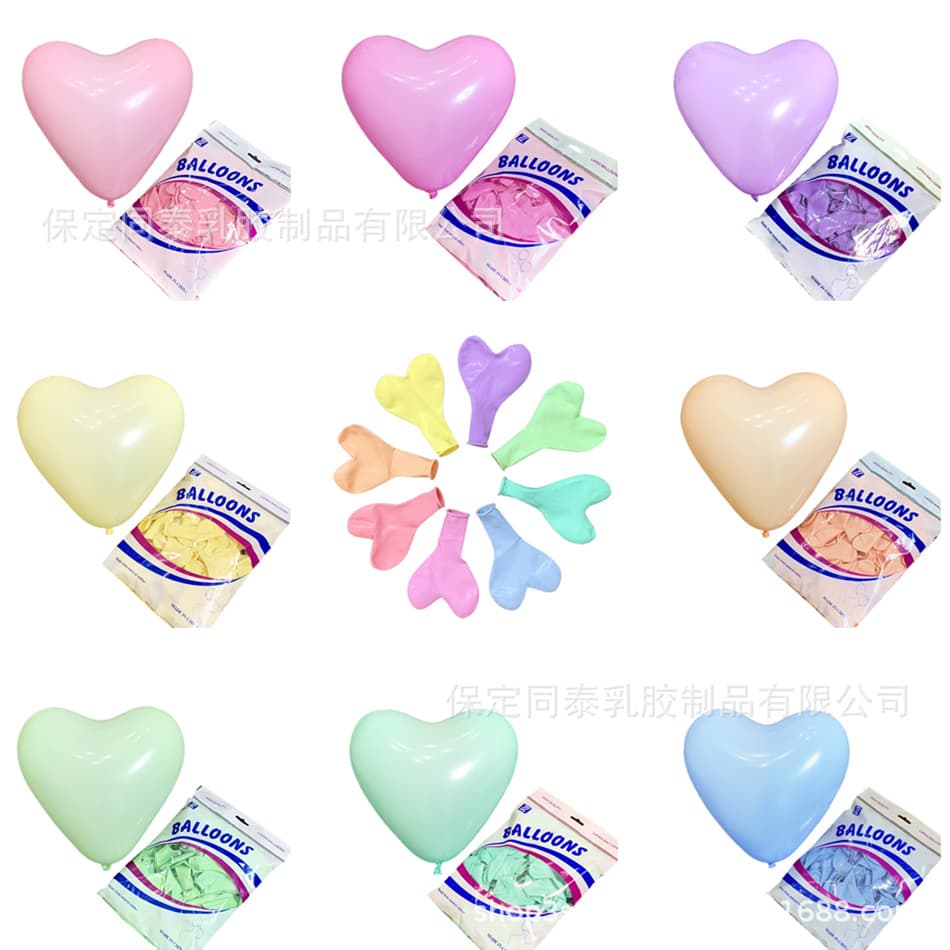 Macaron heart-shaped chicken heart balloons, macaron-colored balloons, wedding party decoration, thickened 100 pieces