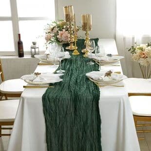 Tablecloth Table Runner Gauze Crinkle Table Runner Cross-Border Bali Gauze Crinkle Table Runner Pleated Twist Table Runner Semi-Transparent Bohemian