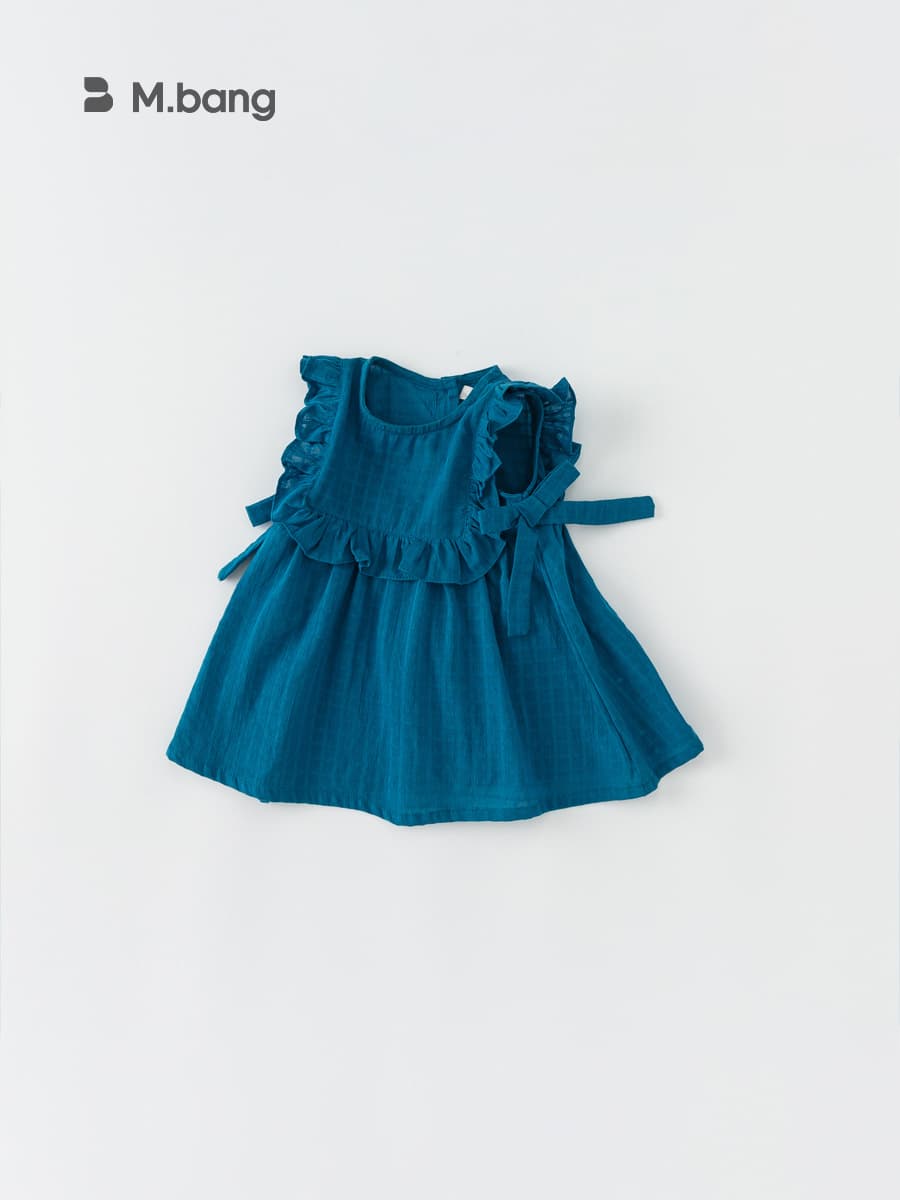 Youbao Children's Summer Korean Style Sleeveless Dress for Girls, Solid Color Sweet Kids Dress from Huzhou Zhili