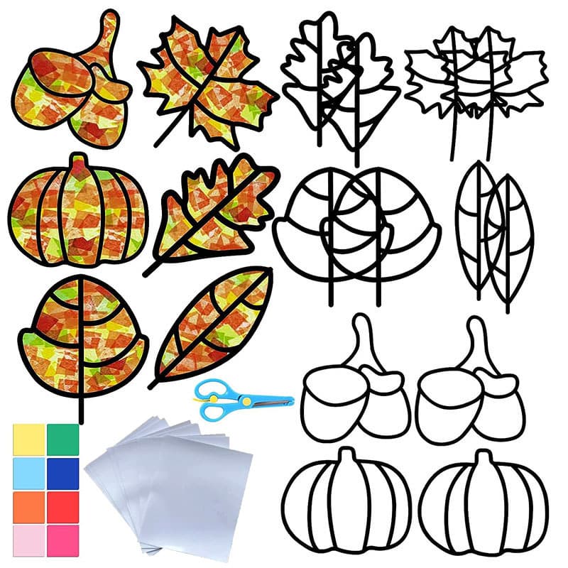 2023 New Arrival Autumn Children's Craft Kit DIY Thanksgiving Craft Set Wall Window Stickers