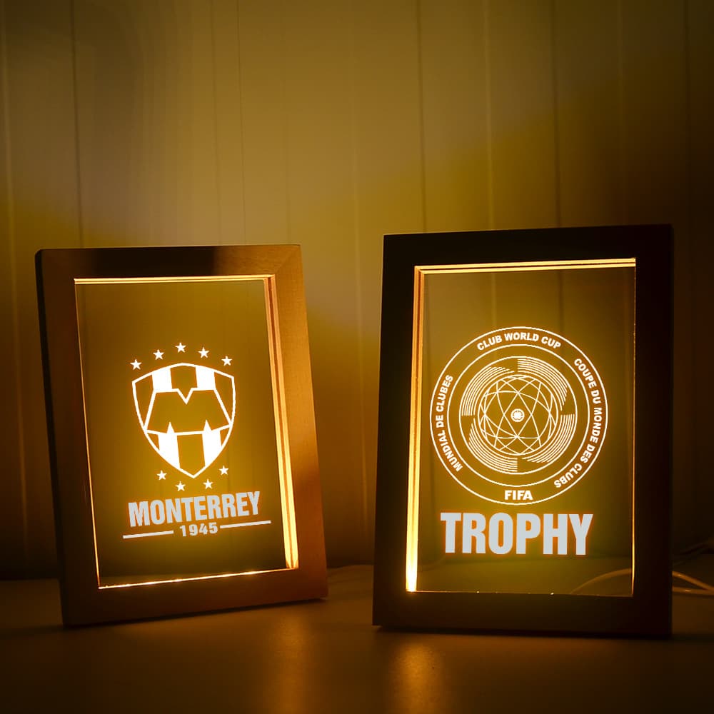2025 Real Madrid Club World Cup Golden Shield Miami Sports Lottery Store Decorations Fans Souvenirs Ornaments Peripheral Photo Frame Lights