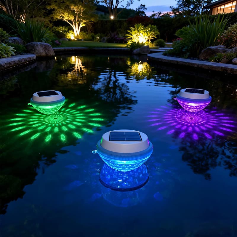 Solar Water Skipping Light, Garden Pond Floating Light, Floating Landscape Light, Color-Changing Light, Cross-Border Fish Tank Light
