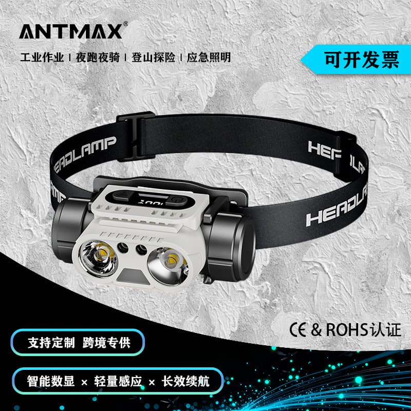 New Ultra-Bright Headlamp Strong Dual Light Source Cross-Border LED Light Night Fishing Running Hiking Miner Sensor Headlamp
