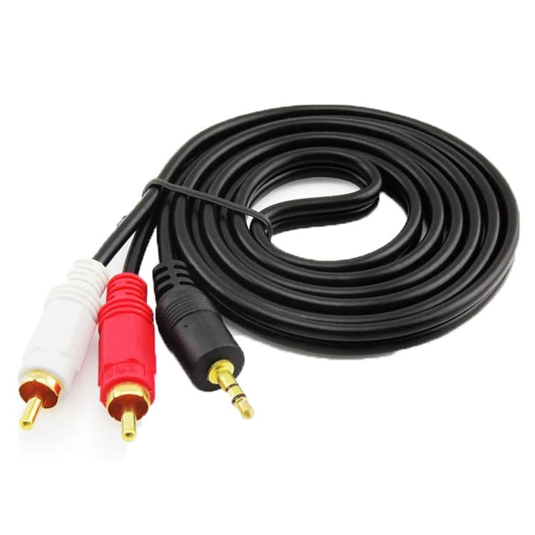 3.5mm to RCA splitter cable for connecting computer speakers, AV systems, home, and office computers