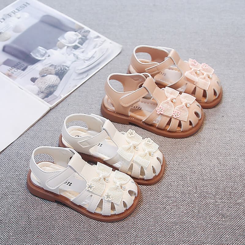 Girl's Closed-Toe Sandals, Elegant Butterfly Princess Shoes, 2026 Summer New, Baby Girl Beach Sandals