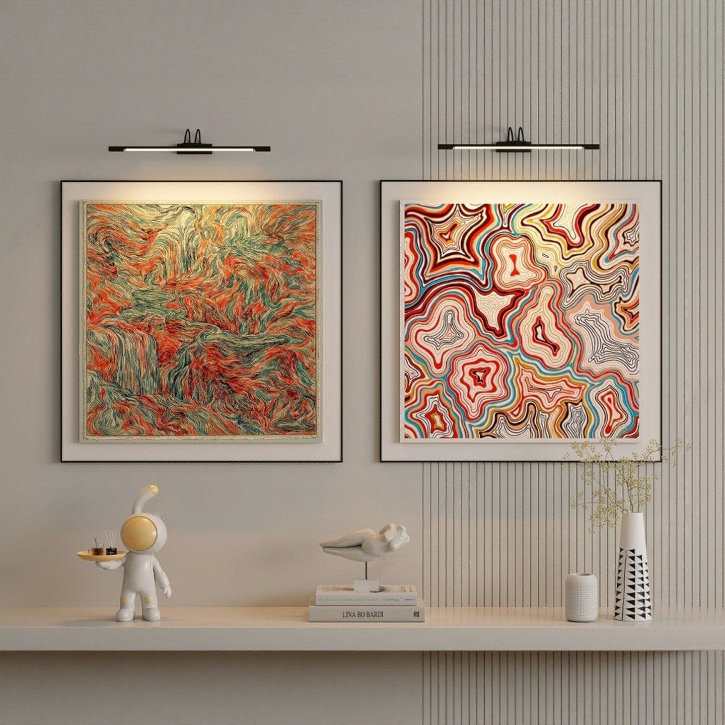 Italian Light Luxury Minimalist Living Room Decorative Painting, Abstract Art High-End Feel, Dining Room Atmosphere Art, Niche Artistic Style