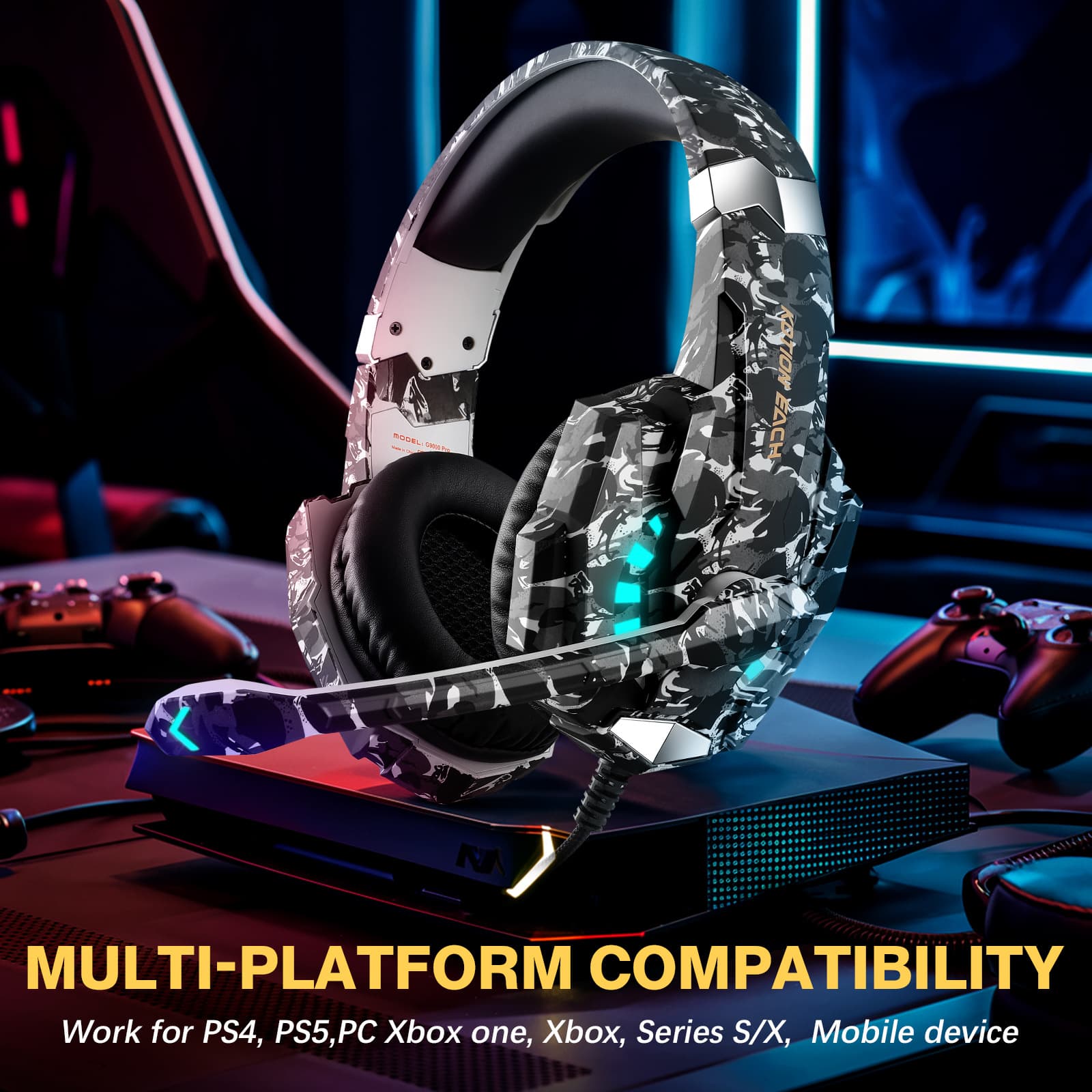 KOTION EACH G9000Pro Over-ear PC Gaming Headset with Microphone, Wired for Esports