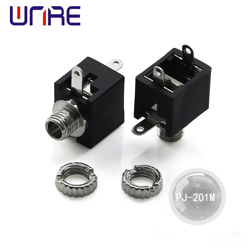 Vinoer Factory Direct PJ-201M 2.5mm Nut Stereo Headset Microphone Audio Jack Socket