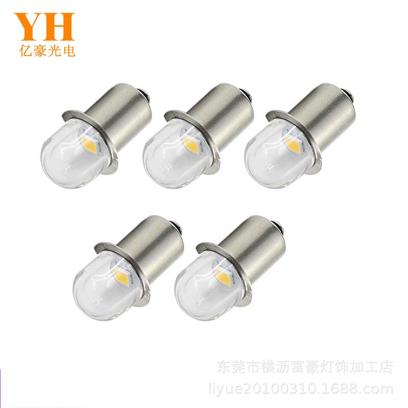 Hot Selling 1W 3V/4.5V/6V/12V P13.5S Single LED Flashlight Bulb with PC Cover