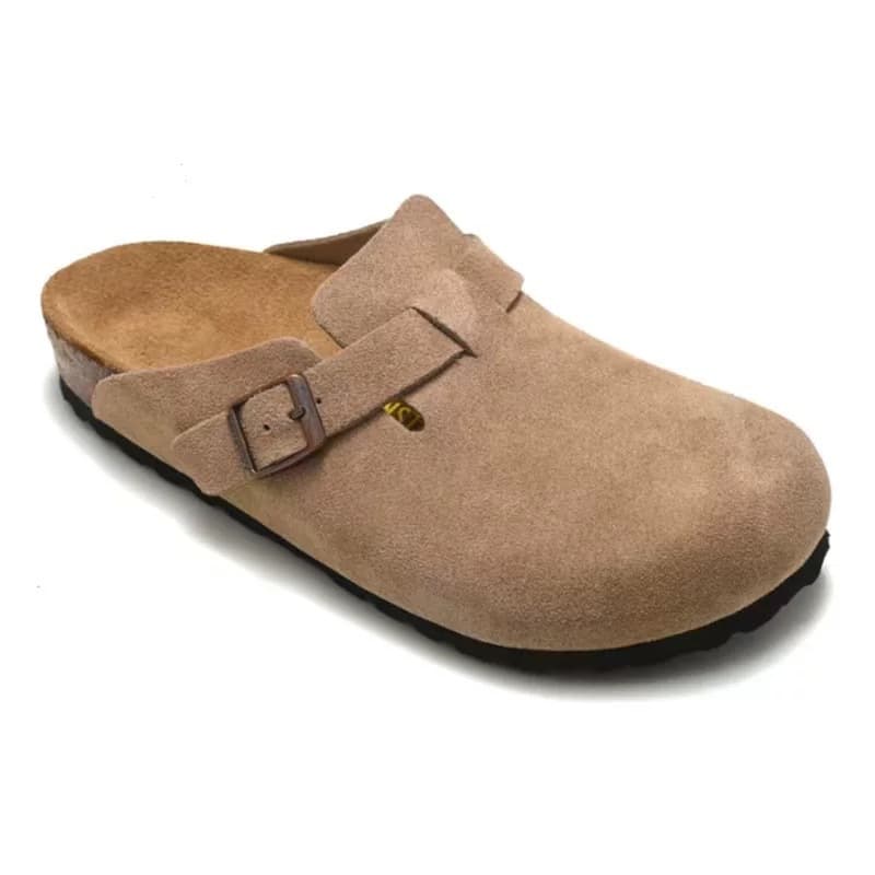 Birkenstock Boston Genuine Leather Slip-On Half Slippers Thick Sole Women's Shoes Wholesale