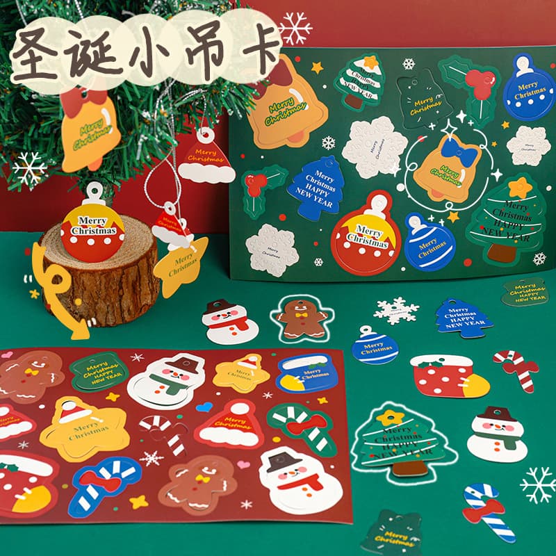 Cartoon Creative Christmas Hanging Cards, Socks Snowman High-Aesthetic Children's DIY Craft Kit for Christmas Eve