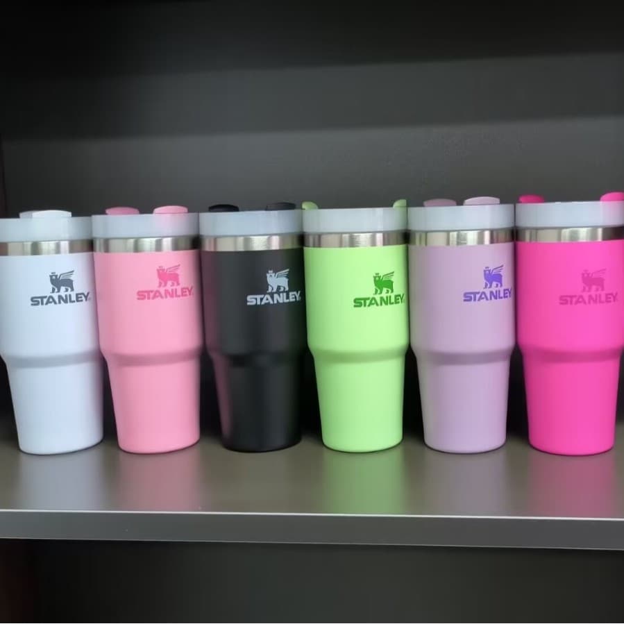 STANLEY14oz straw cup insulated office home car fashion stainless steel portable double-layer insulated cup