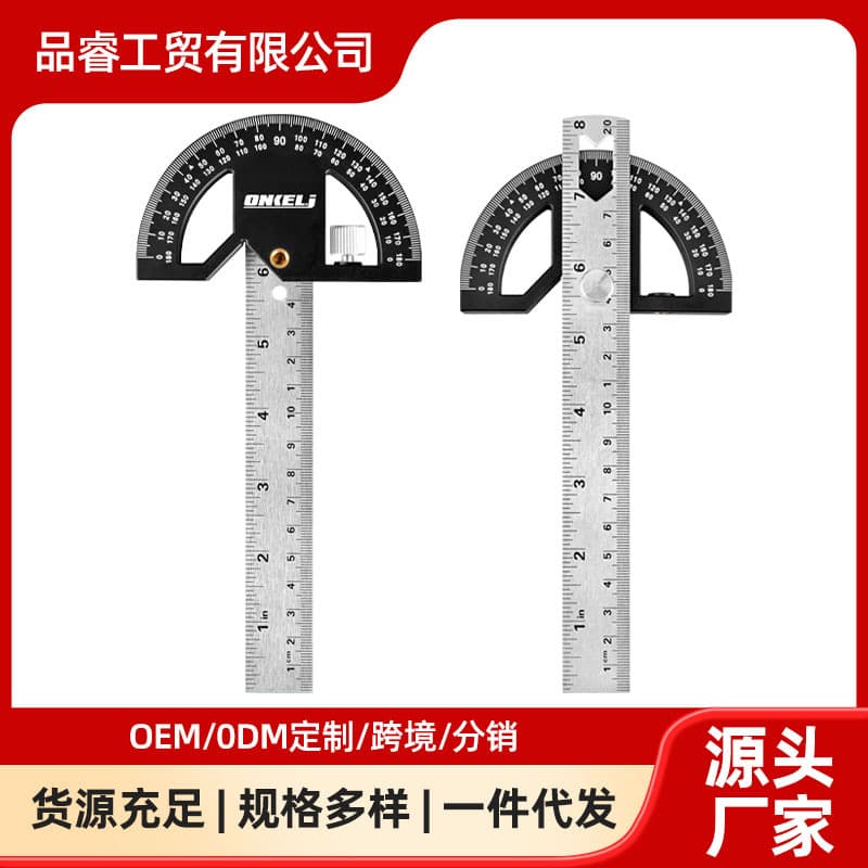 Aluminum Alloy Woodworking Ruler Woodworking Design Ruler Protractor Measuring Ruler Woodworking Angle Ruler Woodworking Edge Ruler