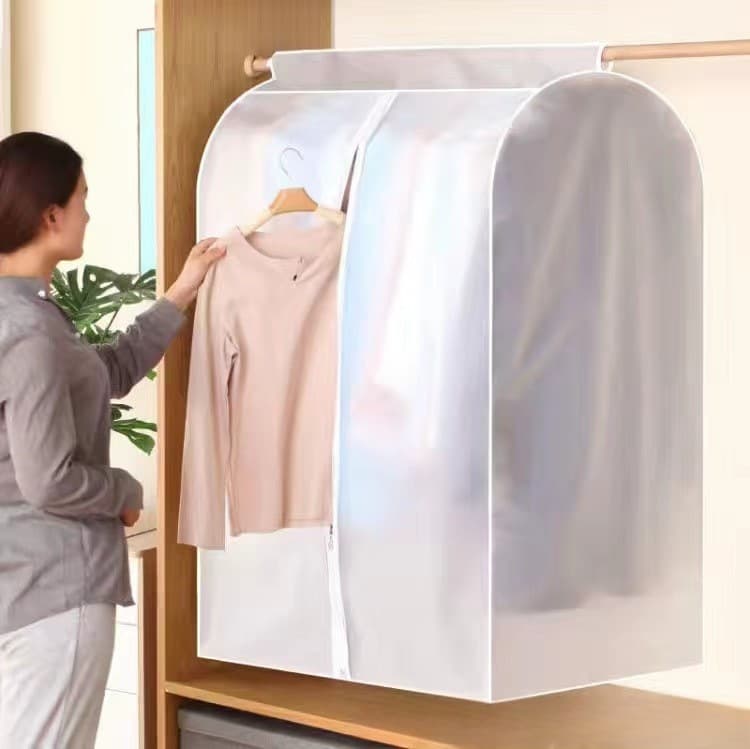 Home PEVA 3D Garment Dust Cover Suit Wardrobe Protector Hanging Clothes Storage Bag ycy