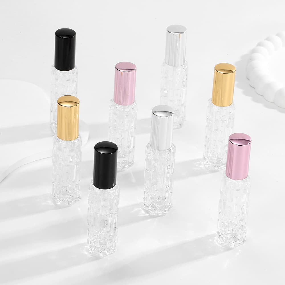10ml Glass Perfume Atomizer Bottle Mini Portable Travel Sample Empty Bottle Refillable Bottle Squeeze-Type Exquisite Small Bottle