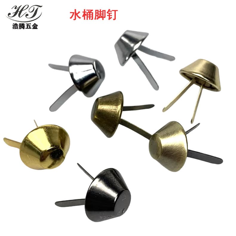 Factory direct bucket nails, metal studs, handmade DIY leather bag accessories long leg base nails, flat head rivets